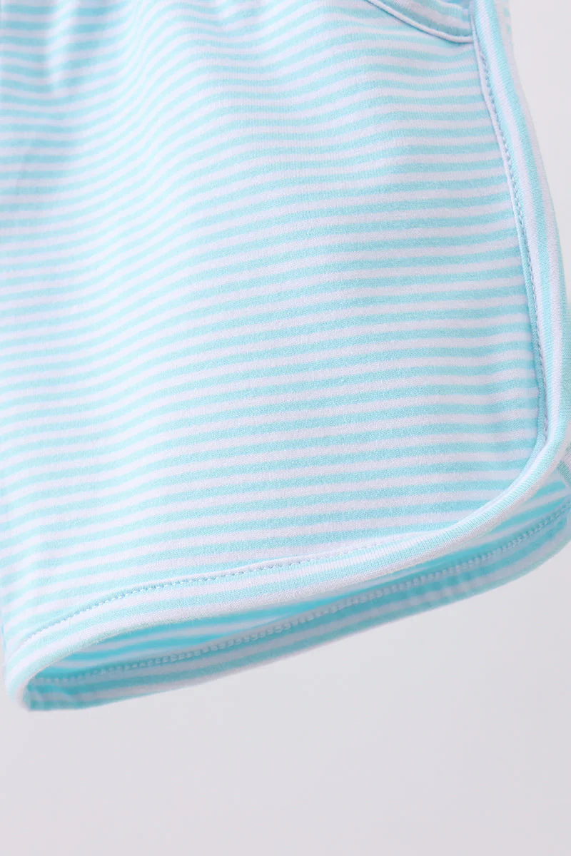 Premium Mint&white stripe bow shorts - Image 5