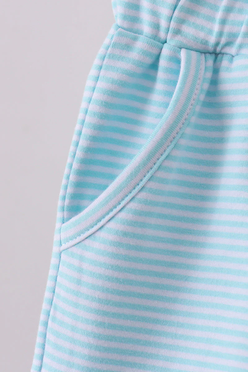 Premium Mint&white stripe drawstring shorts - Image 3
