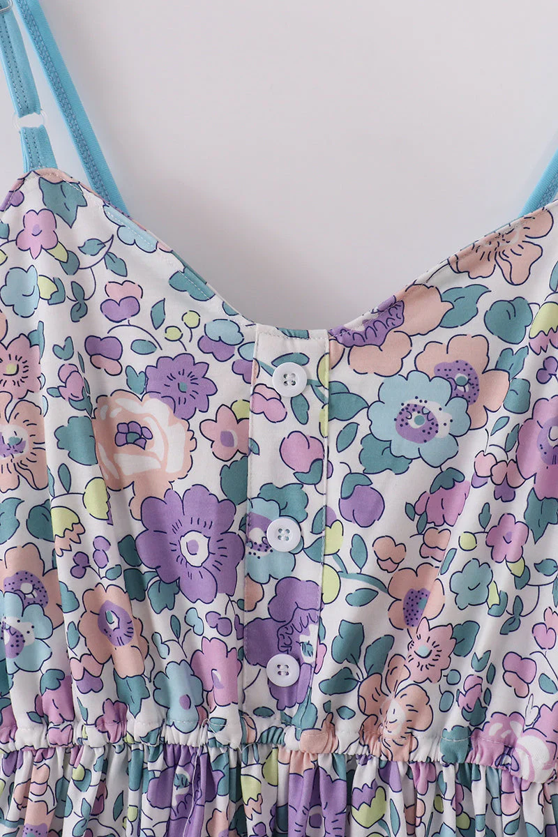 Purple floral women dress - Image 3