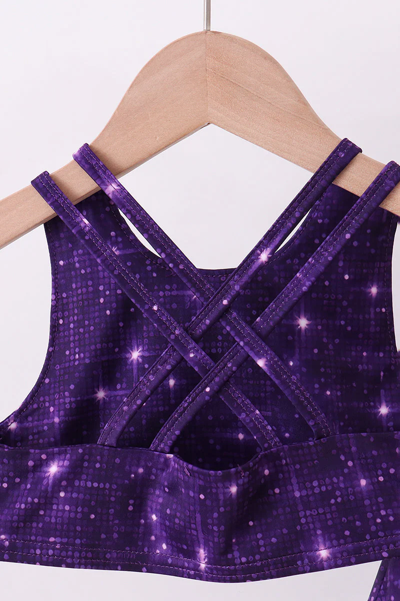Purple glitter skort set - Image 5