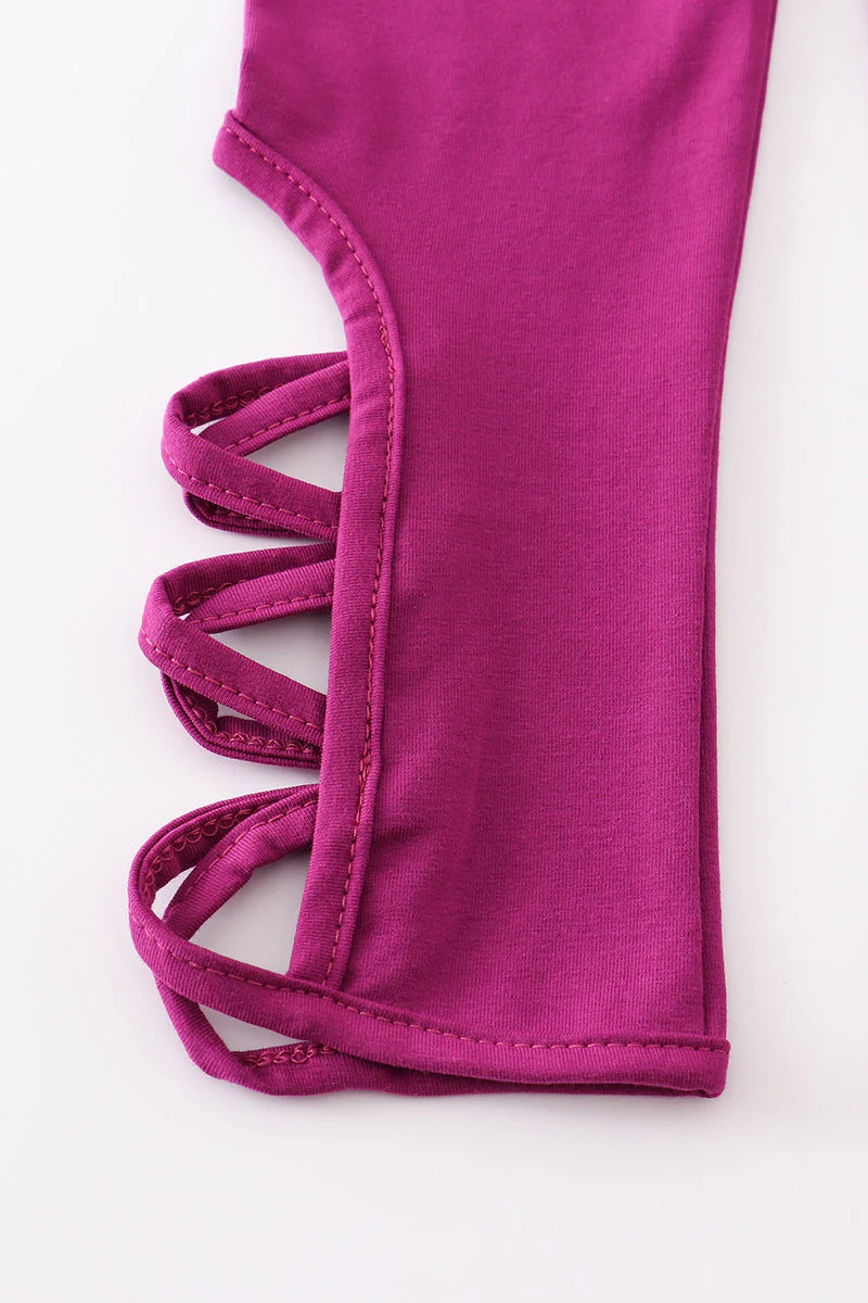 Purple hollow out legging - Image 3
