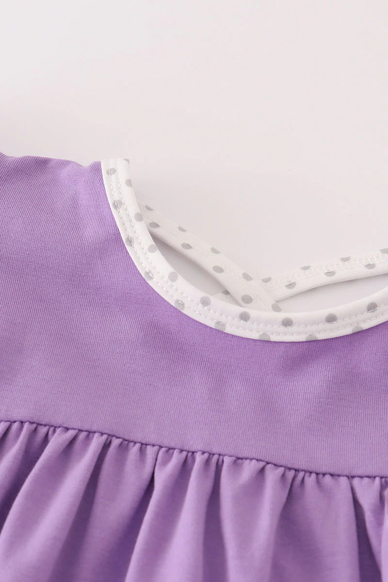 Purple spider embroidery ruffle dress - Image 2