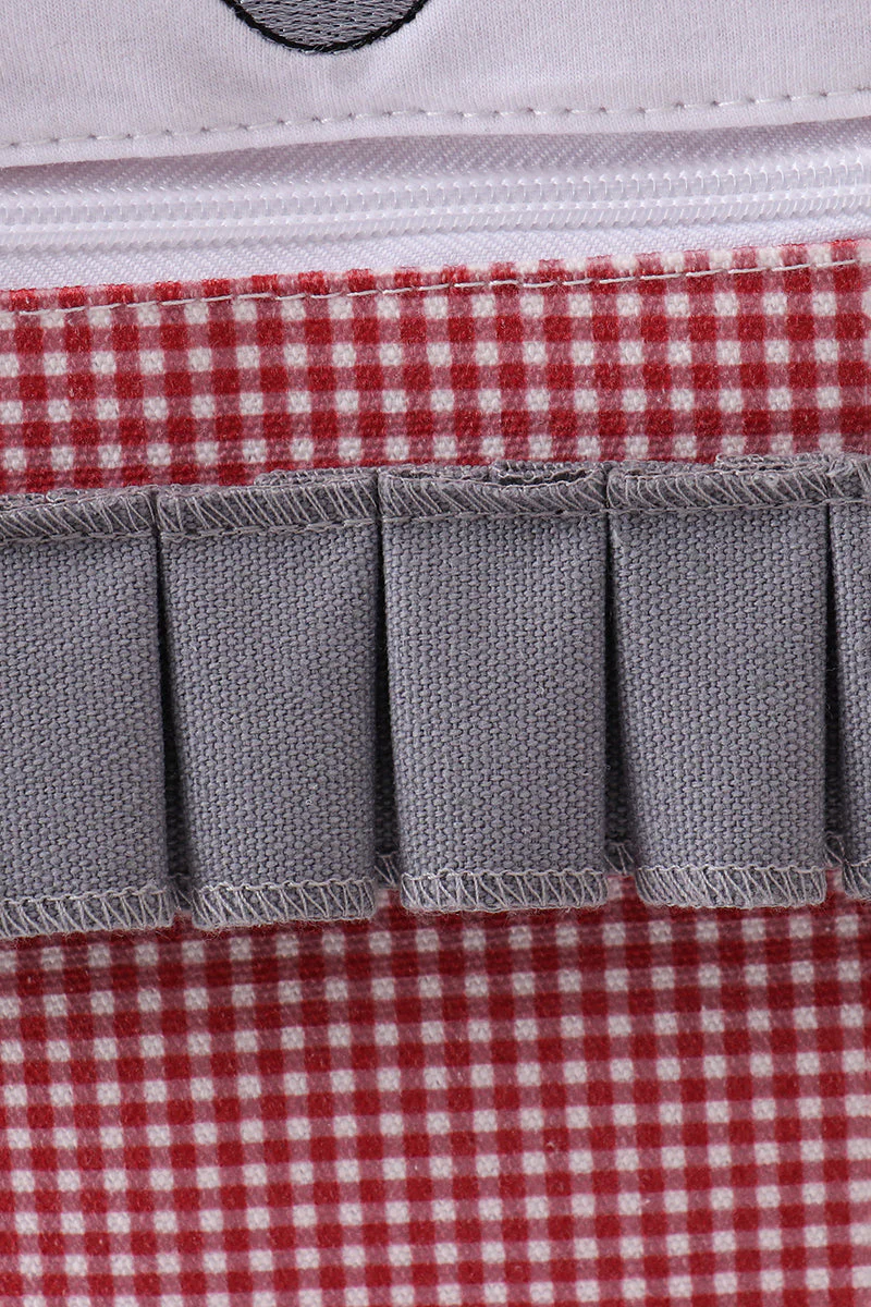 Red Alabama embroidery gingham ruffle backpack - Image 3