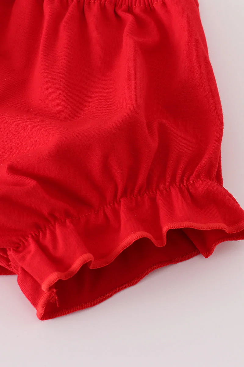 Red apple bow bloomer set - Image 3