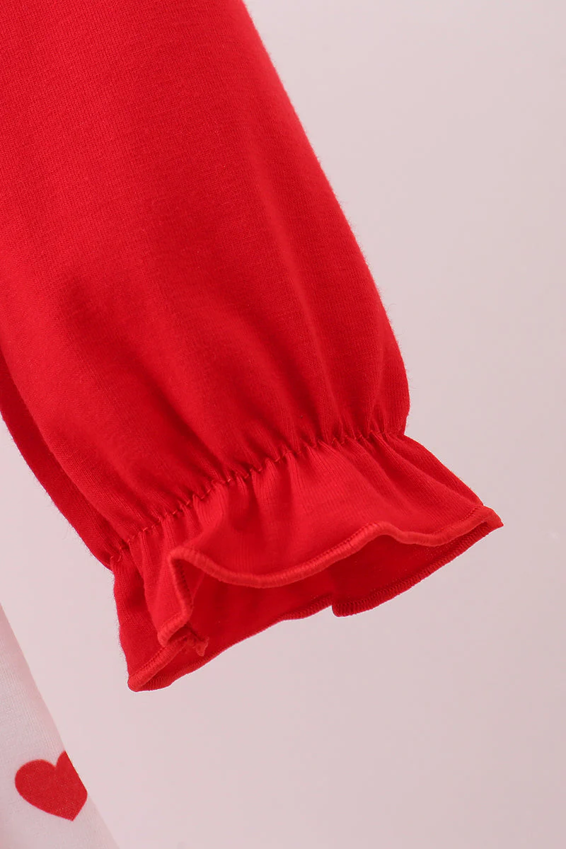 Red heart applique ruffle 2pc set - Image 3