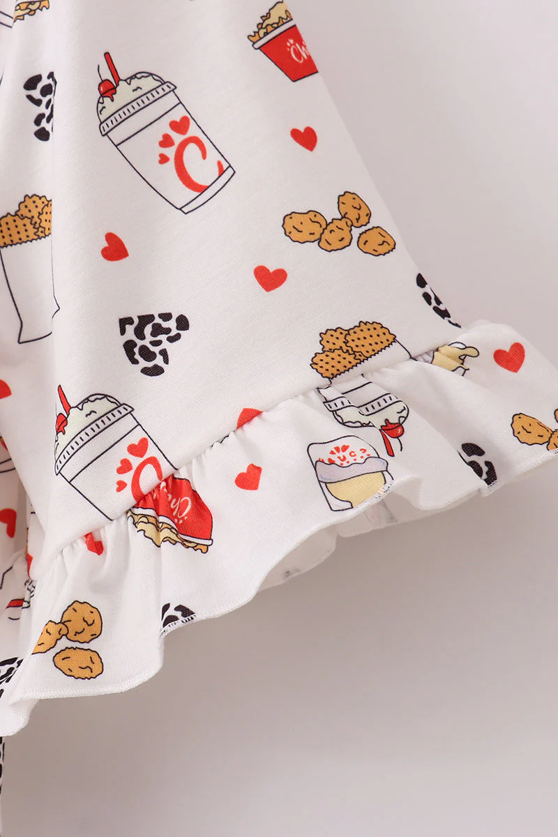 Red the lord's chicken print mom dress - Image 3
