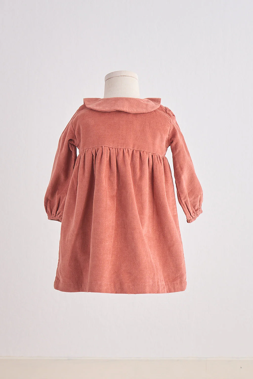 Rust floral embroidery velveteen girl dress - Image 7