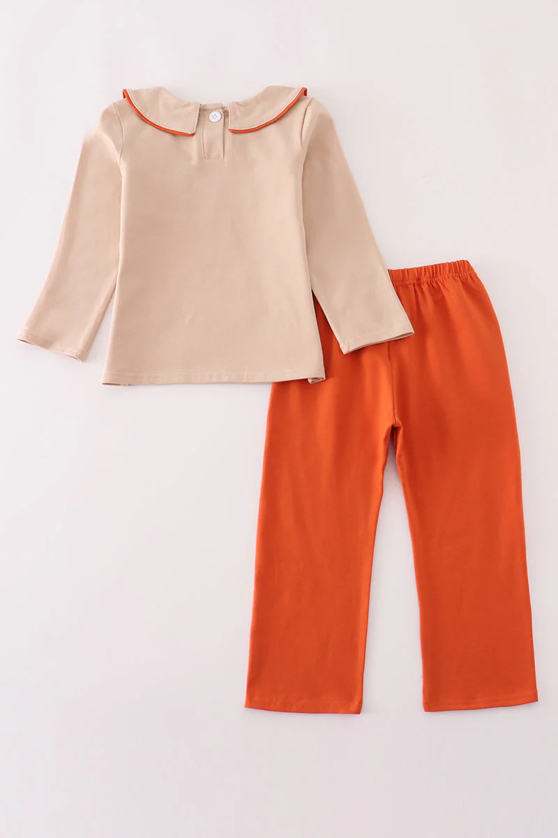 Rust isaiah embroidery pants set - Image 4