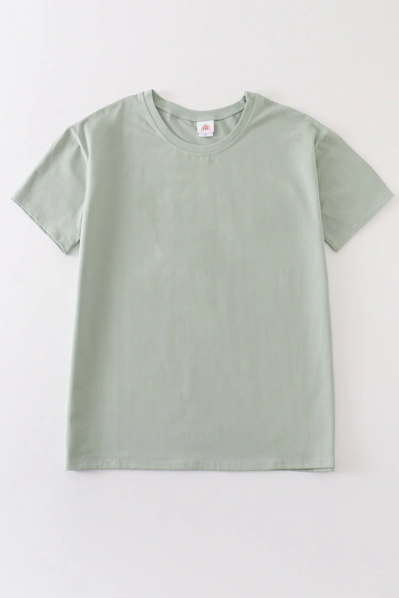 Sage blank basic t-shirt Adult Kids and baby bubble - Image 12