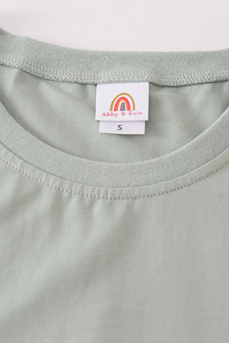 Sage blank basic t-shirt Adult Kids and baby bubble - Image 13