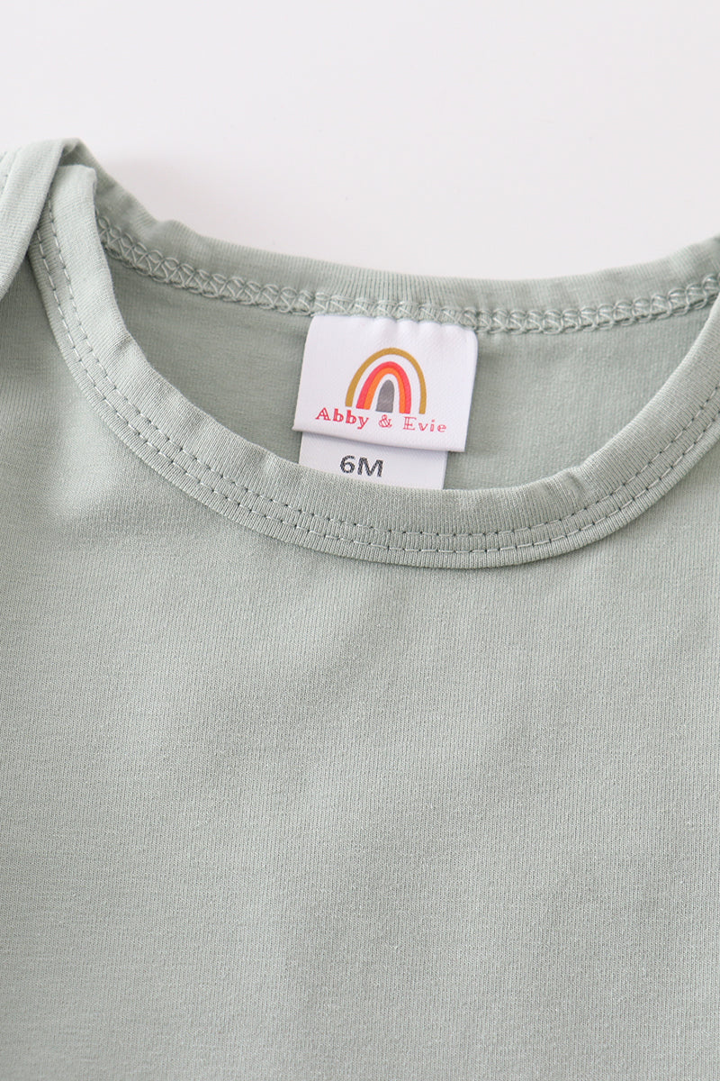 Sage blank basic t-shirt Adult Kids and baby bubble - Image 3