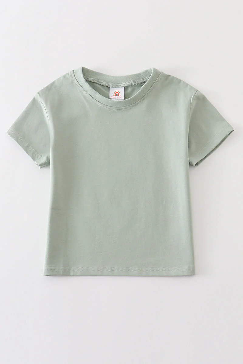 Sage blank basic t-shirt Adult Kids and baby bubble - Image 7