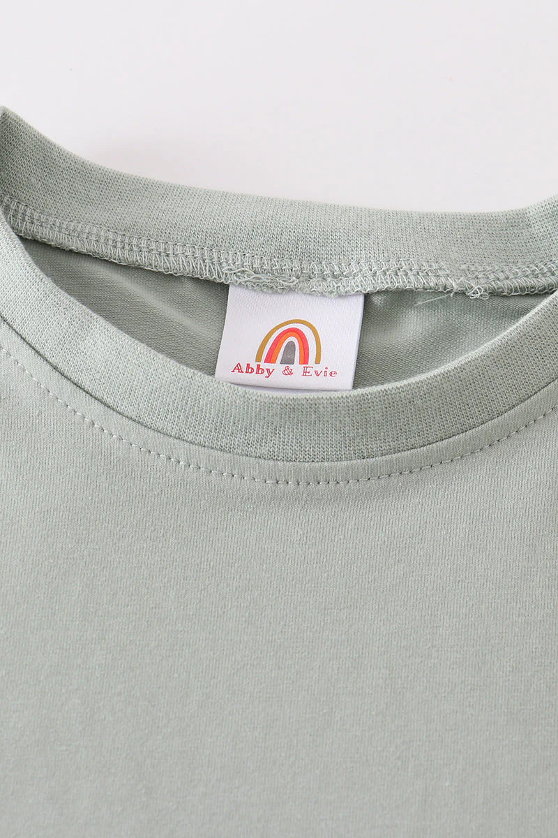 Sage blank basic t-shirt Adult Kids and baby bubble - Image 8