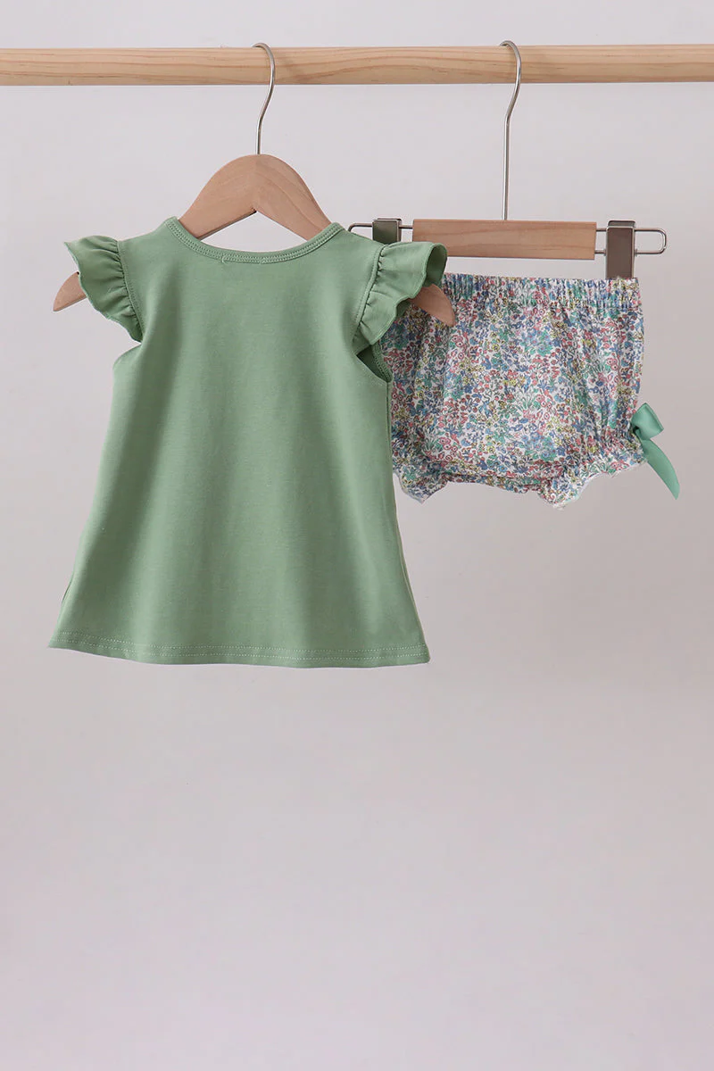 Sage bunny applique bloomer set - Image 2
