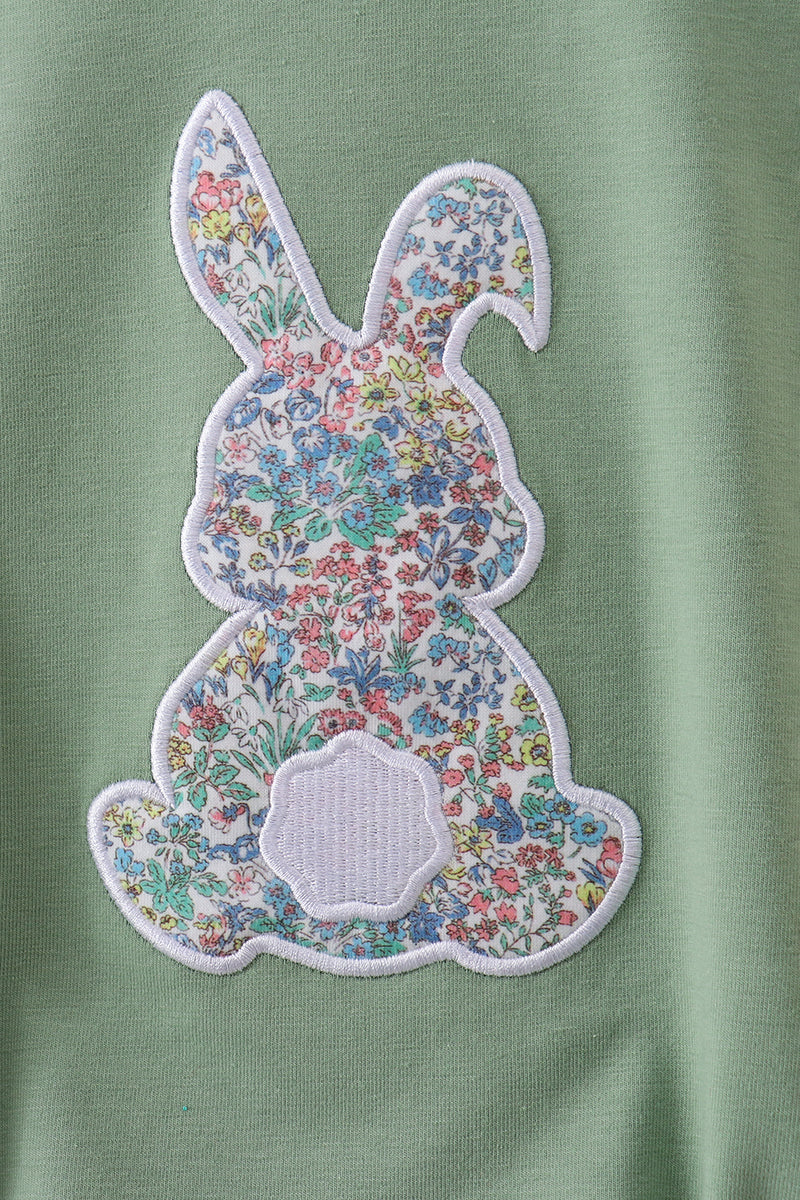 Sage bunny applique ruffle bubble - Image 2