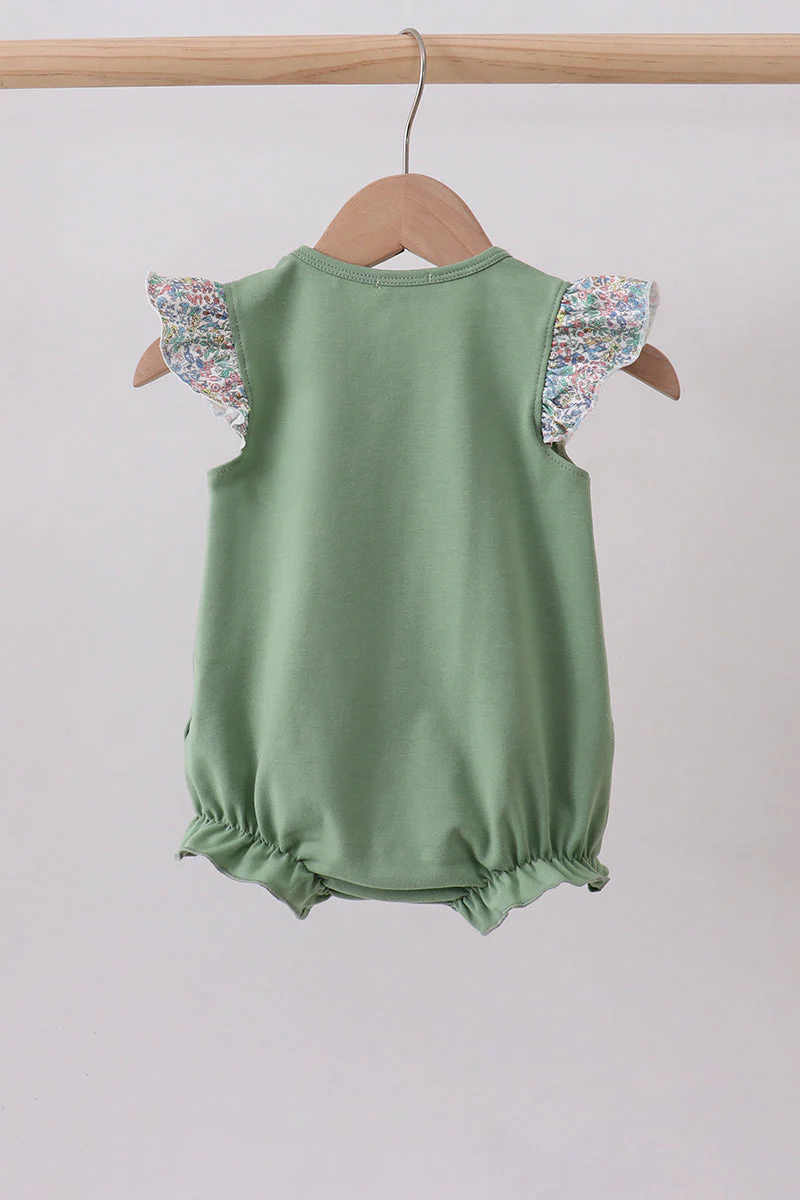 Sage bunny applique ruffle bubble - Image 5