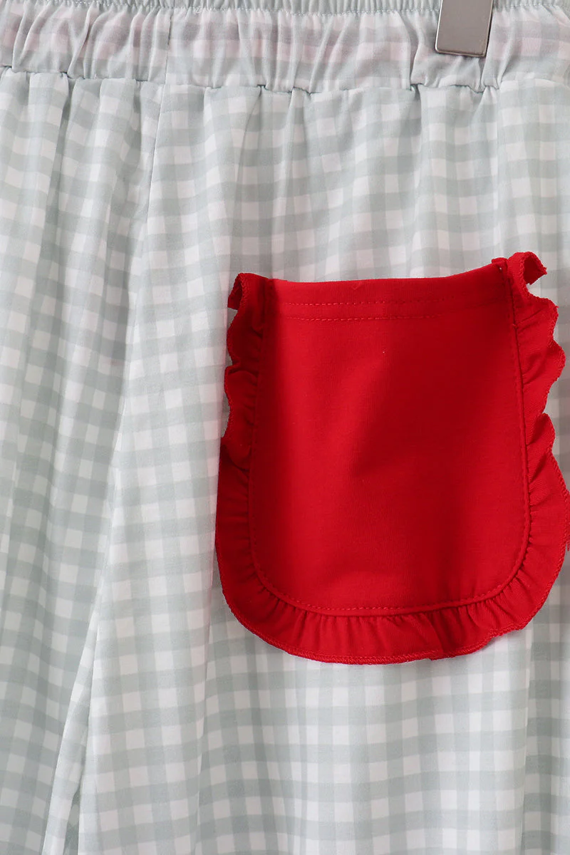 Sage gingham mom pajama pants - Image 4