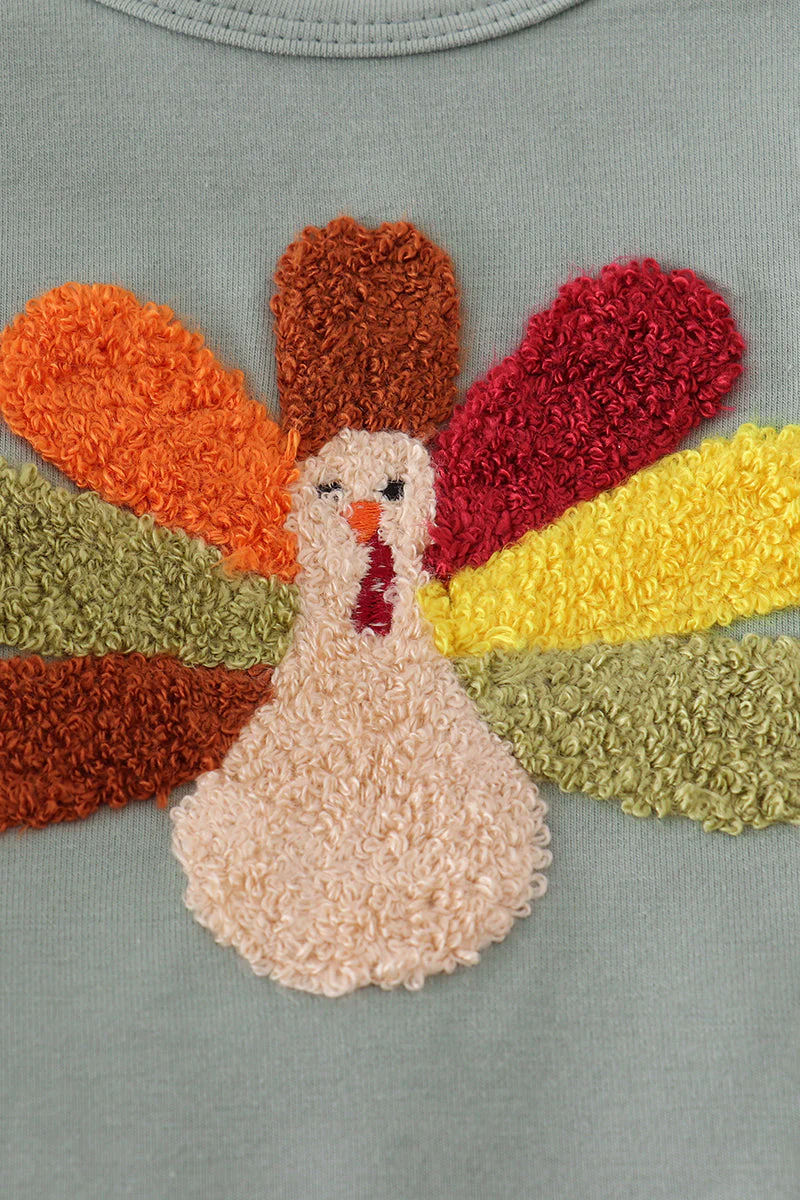 Sage turkey french knot ruffle bubble - Image 2