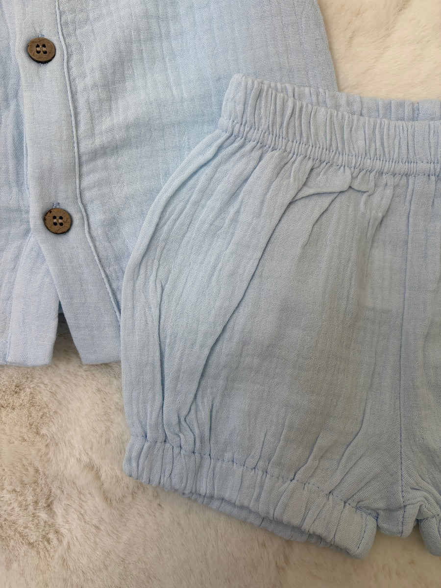 Premium Sky muslin boy shorts set - Image 6