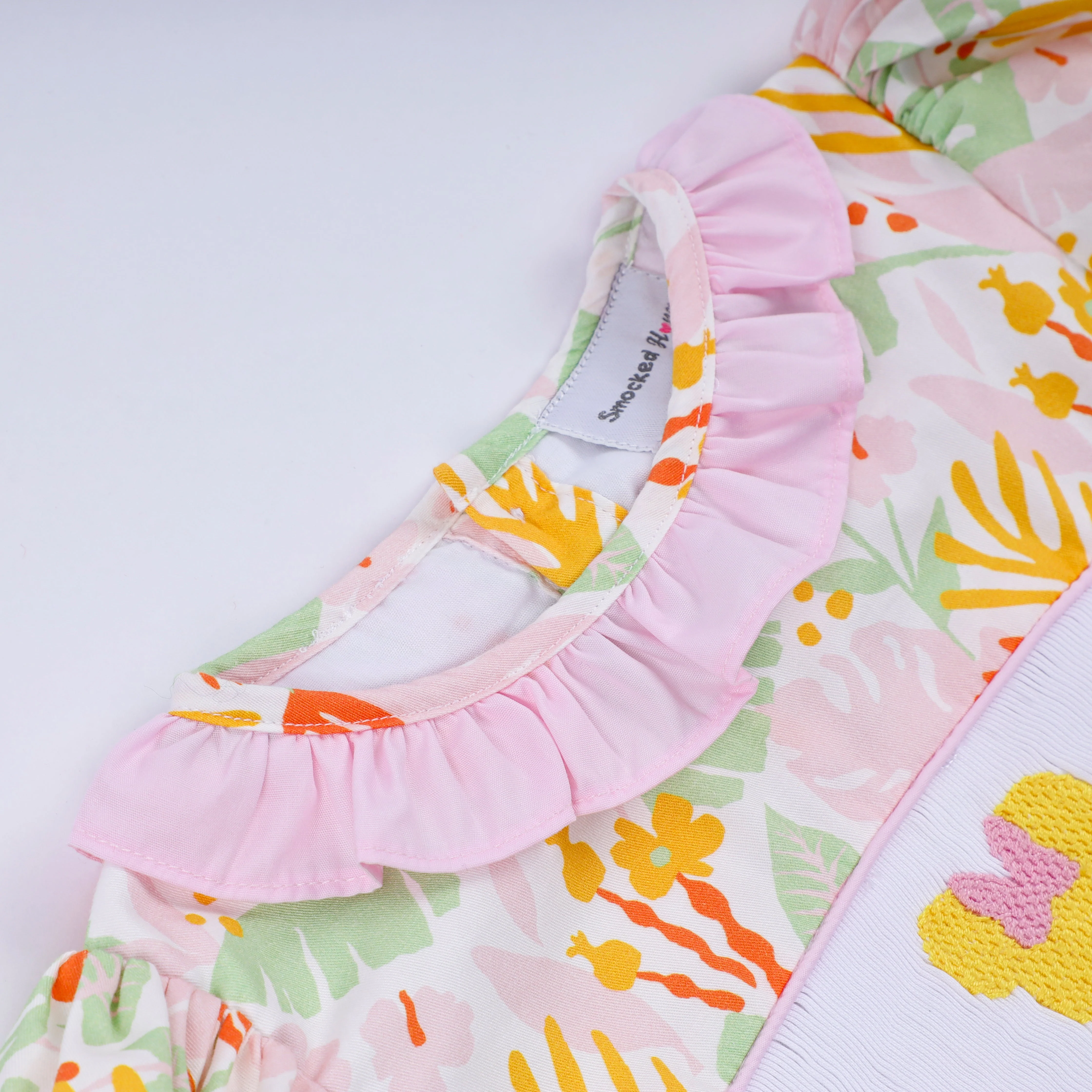 Sweet island character hand smocked ruffle pants set - Image 4