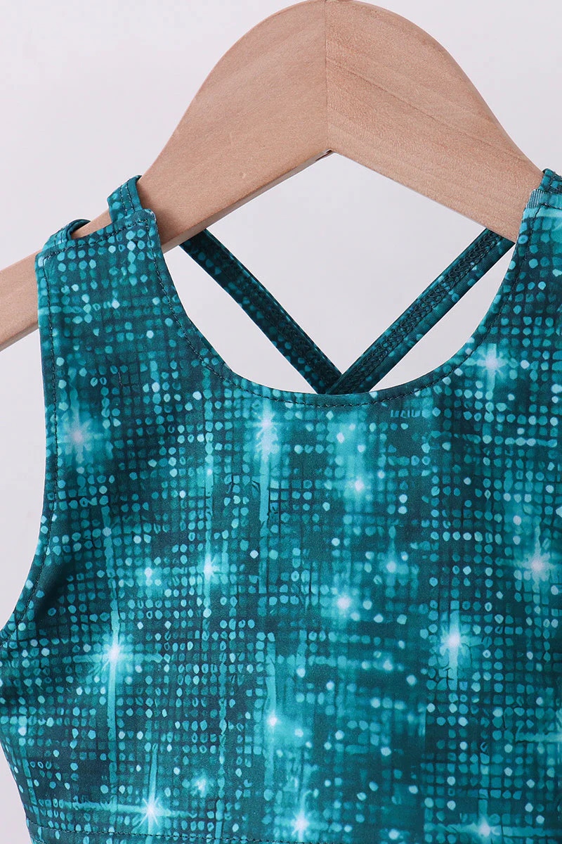 Teal glitter skort set - Image 2