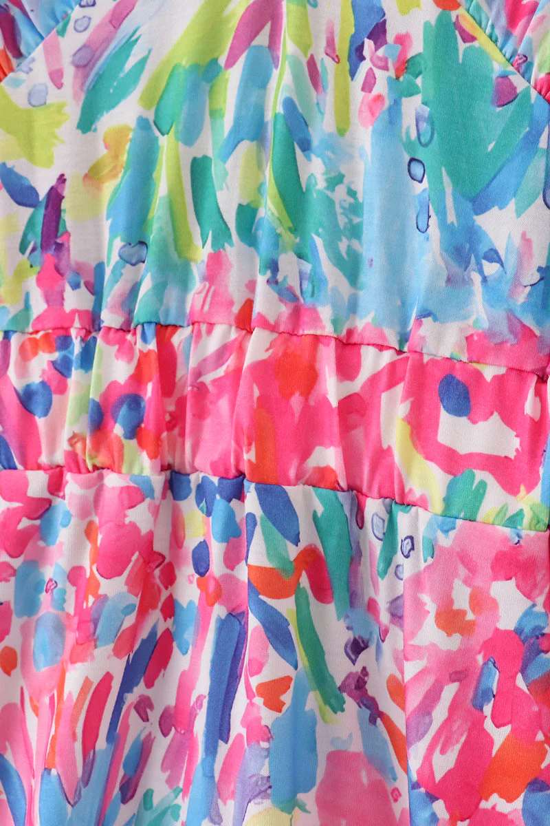 Vibrant floral lace mom dress - Image 4