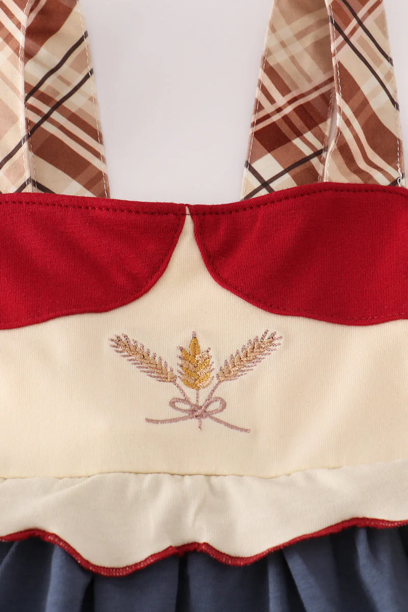 Wheat embridery ruffle pants set - Image 2