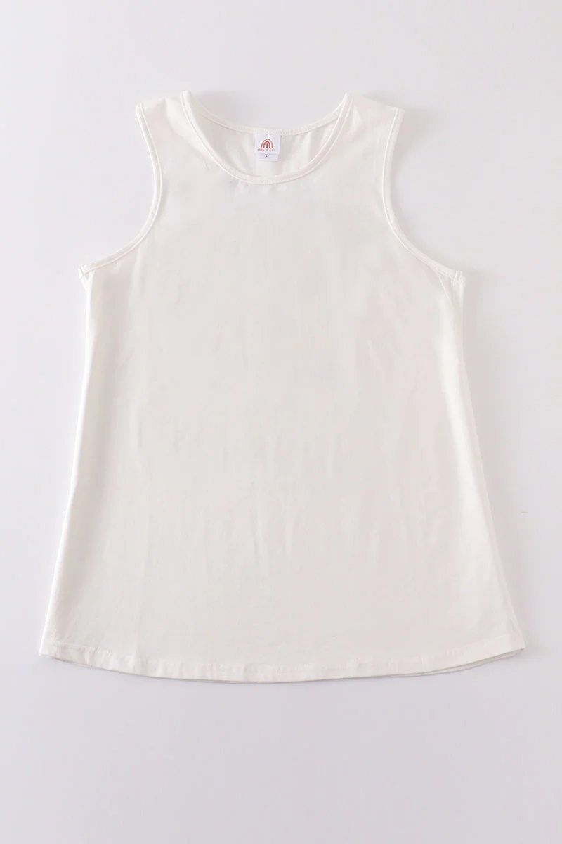 White blank basic kids teens adult tank top - Image 11
