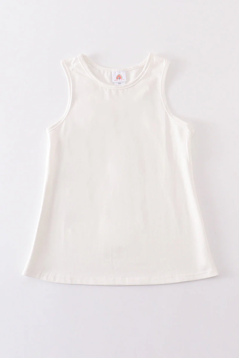 White blank basic kids teens adult tank top - Image 6