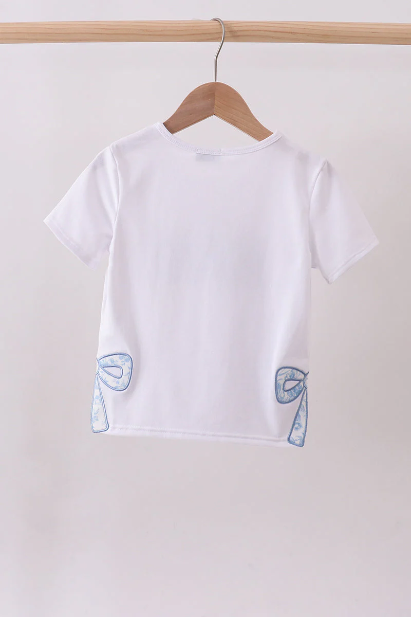 White MAMA bow applique mom&me top - Image 9