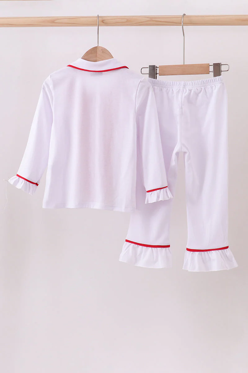 White ruffle pajamas pants set - Image 5