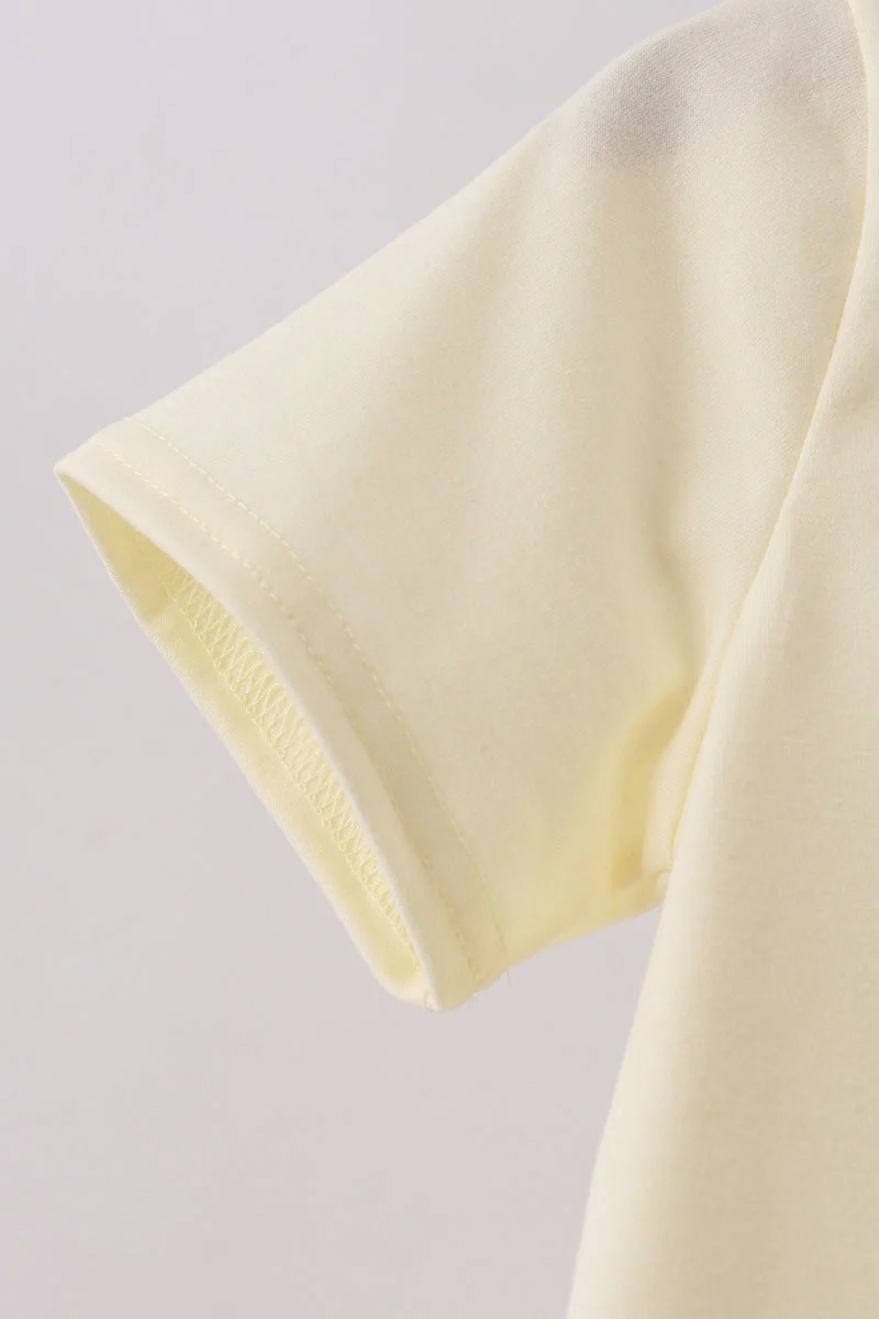 Yellow cross embroidery top - Image 4