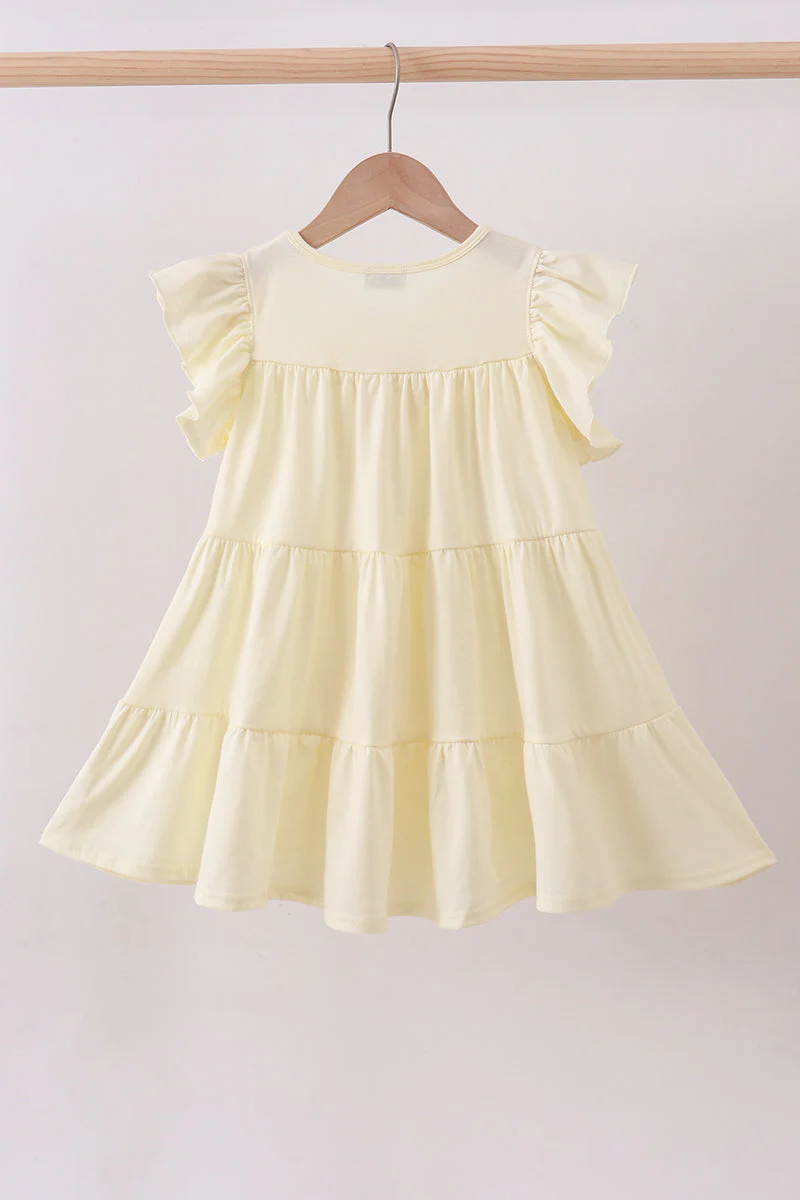 Yellow cross sequin tiered dress - Image 5
