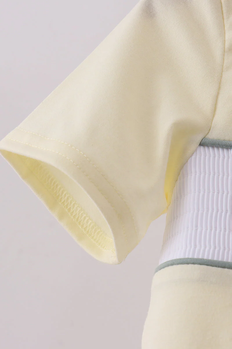 Yellow cross sheep embroidery top - Image 3